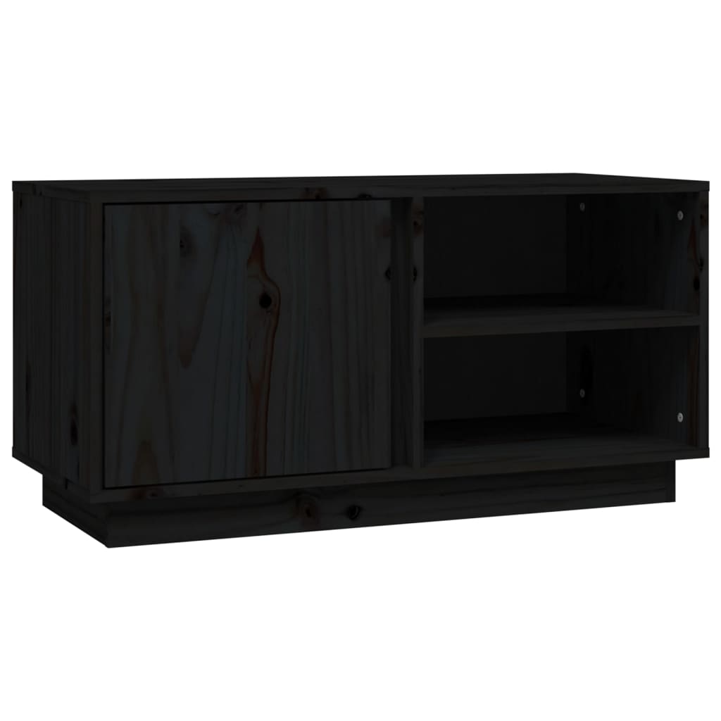 TV-taso musta 80x35x40,5 cm täysi mänty - Sisustajankoti.fi