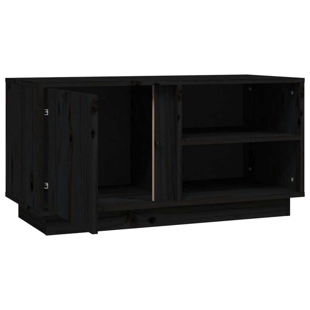TV-taso musta 80x35x40,5 cm täysi mänty - Sisustajankoti.fi