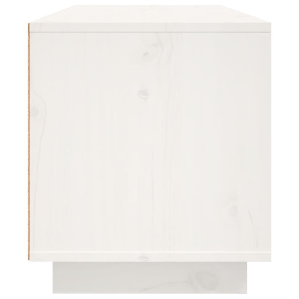 TV-taso valkoinen 80x35x40,5 cm täysi mänty - Sisustajankoti.fi