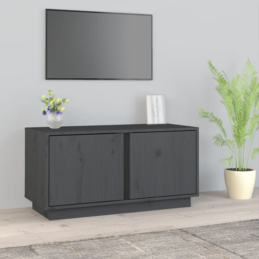 TV-taso harmaa 80x35x40,5 cm täysi mänty - Sisustajankoti.fi
