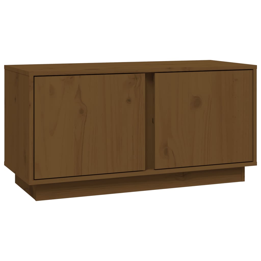 TV-taso hunajanruskea 80x35x40,5 cm täysi mänty - Sisustajankoti.fi