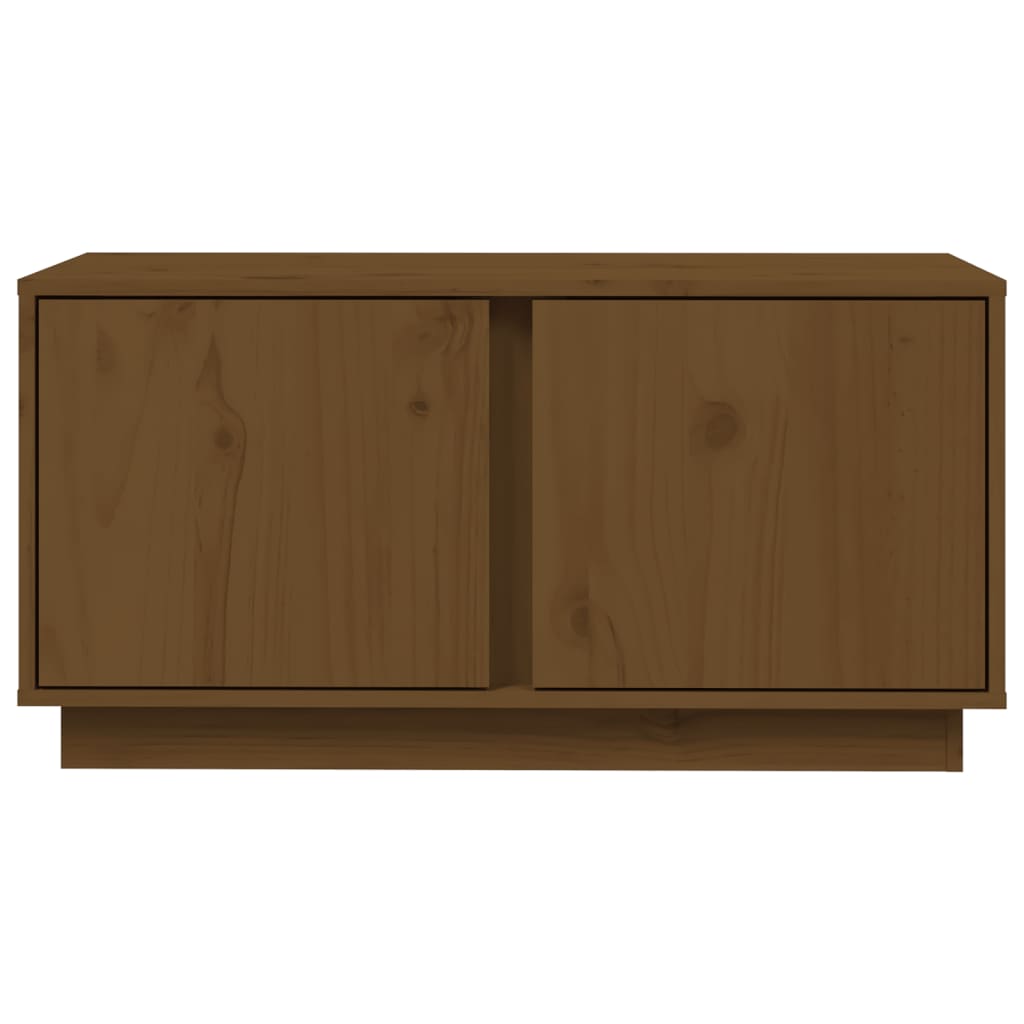 TV-taso hunajanruskea 80x35x40,5 cm täysi mänty - Sisustajankoti.fi