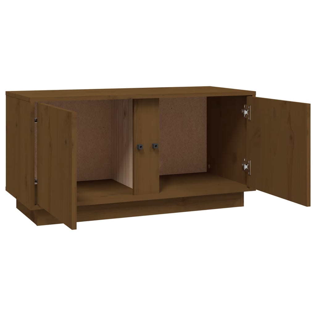 TV-taso hunajanruskea 80x35x40,5 cm täysi mänty - Sisustajankoti.fi