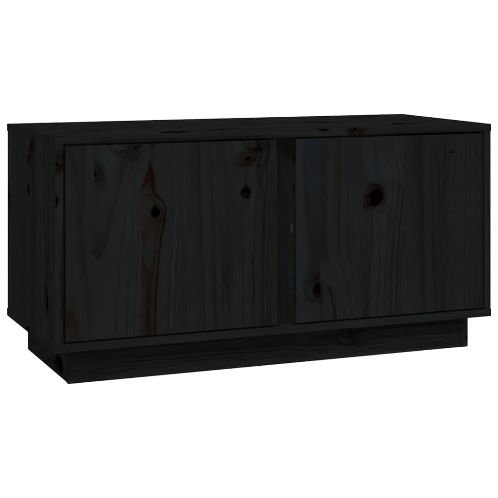 TV-taso musta 80x35x40,5 cm täysi mänty - Sisustajankoti.fi