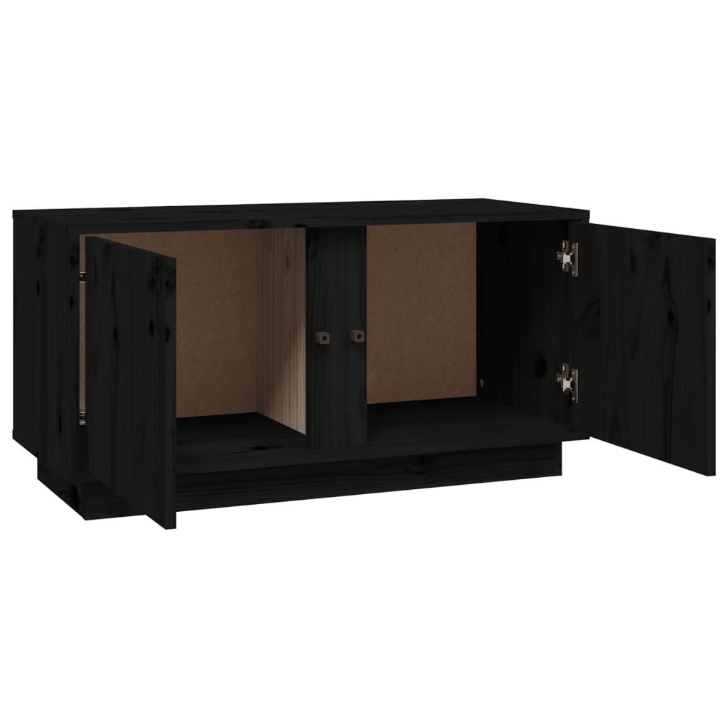 TV-taso musta 80x35x40,5 cm täysi mänty - Sisustajankoti.fi