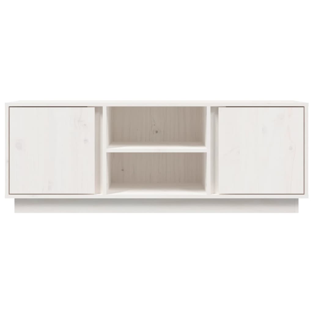 TV-taso valkoinen 110x35x40,5 cm täysi mänty - Sisustajankoti.fi