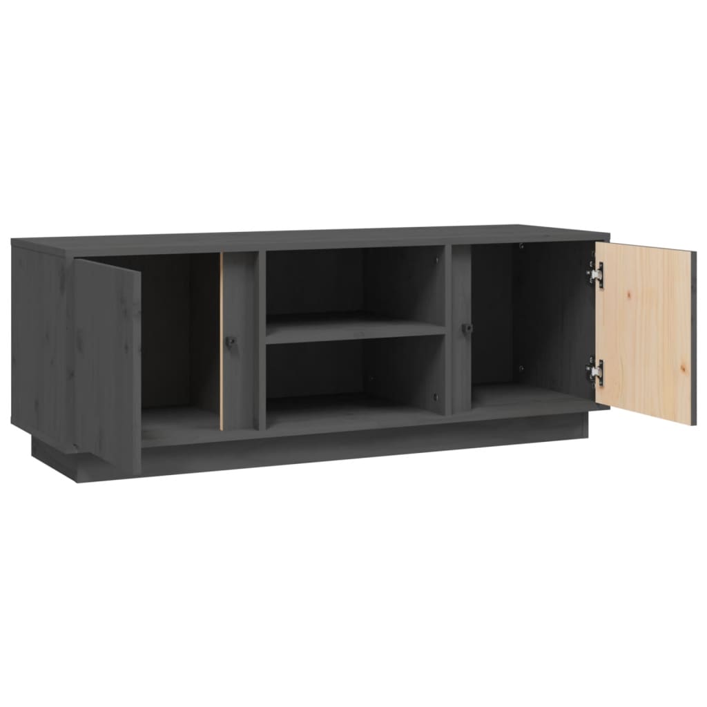 TV-taso harmaa 110x35x40,5 cm täysi mänty - Sisustajankoti.fi