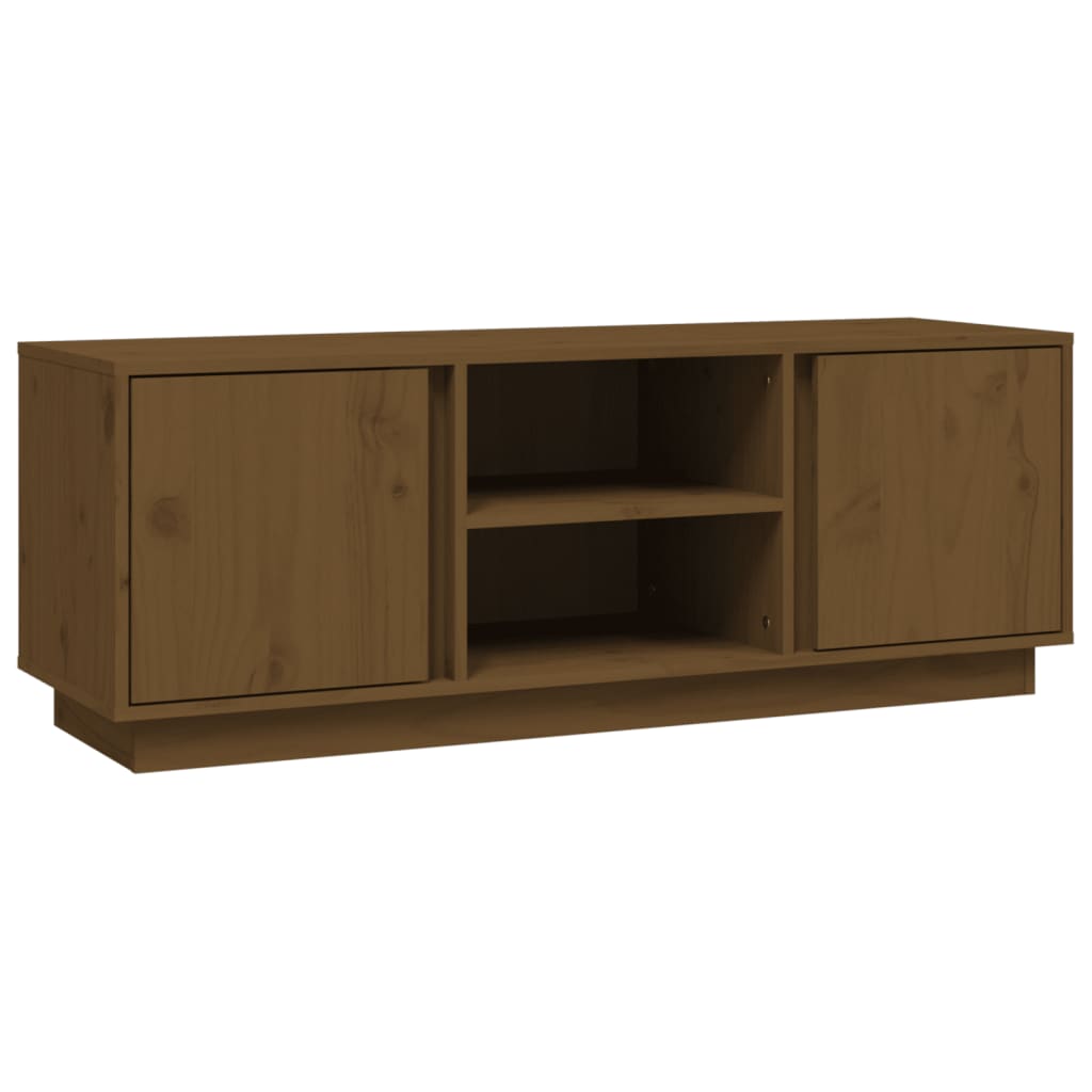 TV-taso hunajanruskea 110x35x40,5 cm täysi mänty - Sisustajankoti.fi