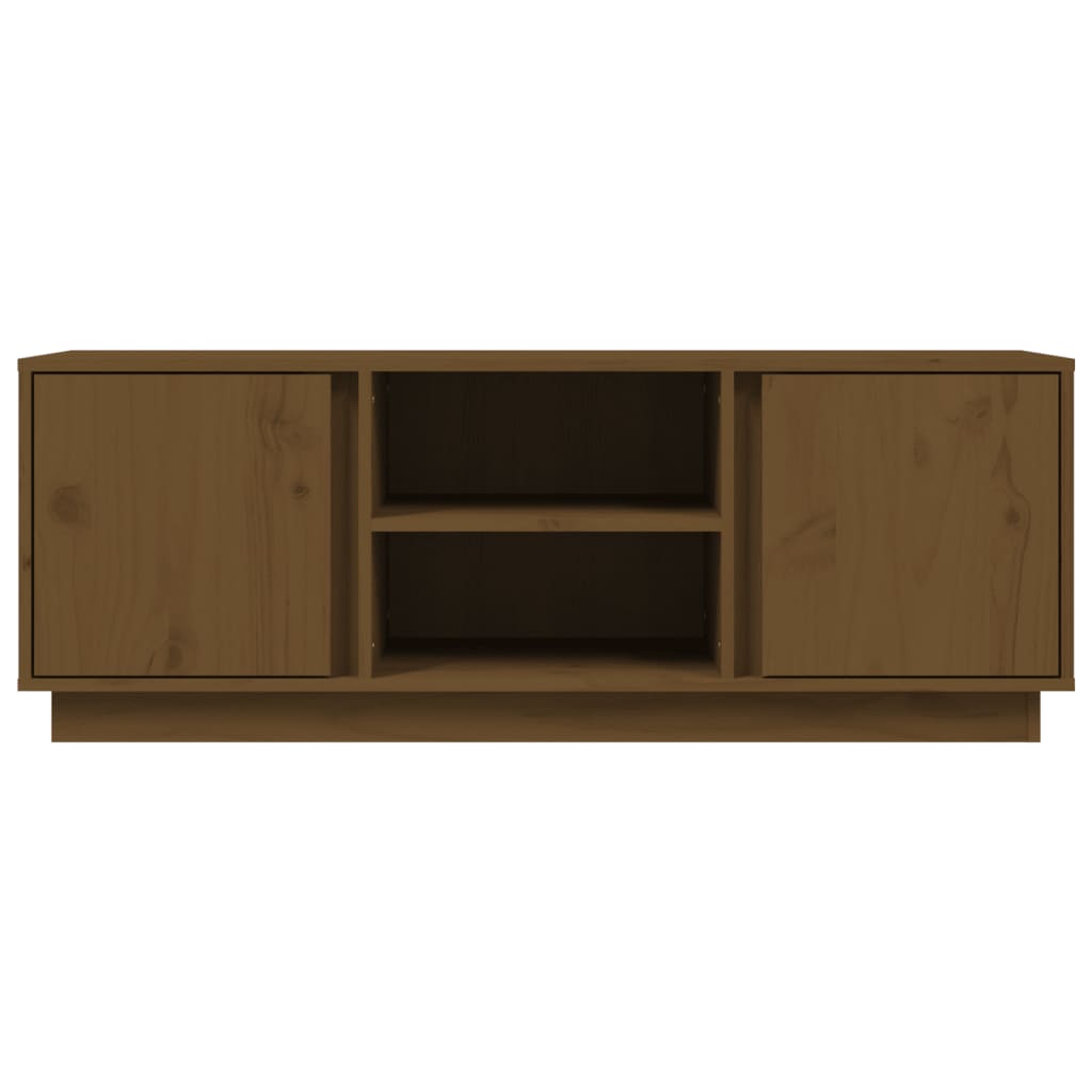 TV-taso hunajanruskea 110x35x40,5 cm täysi mänty - Sisustajankoti.fi