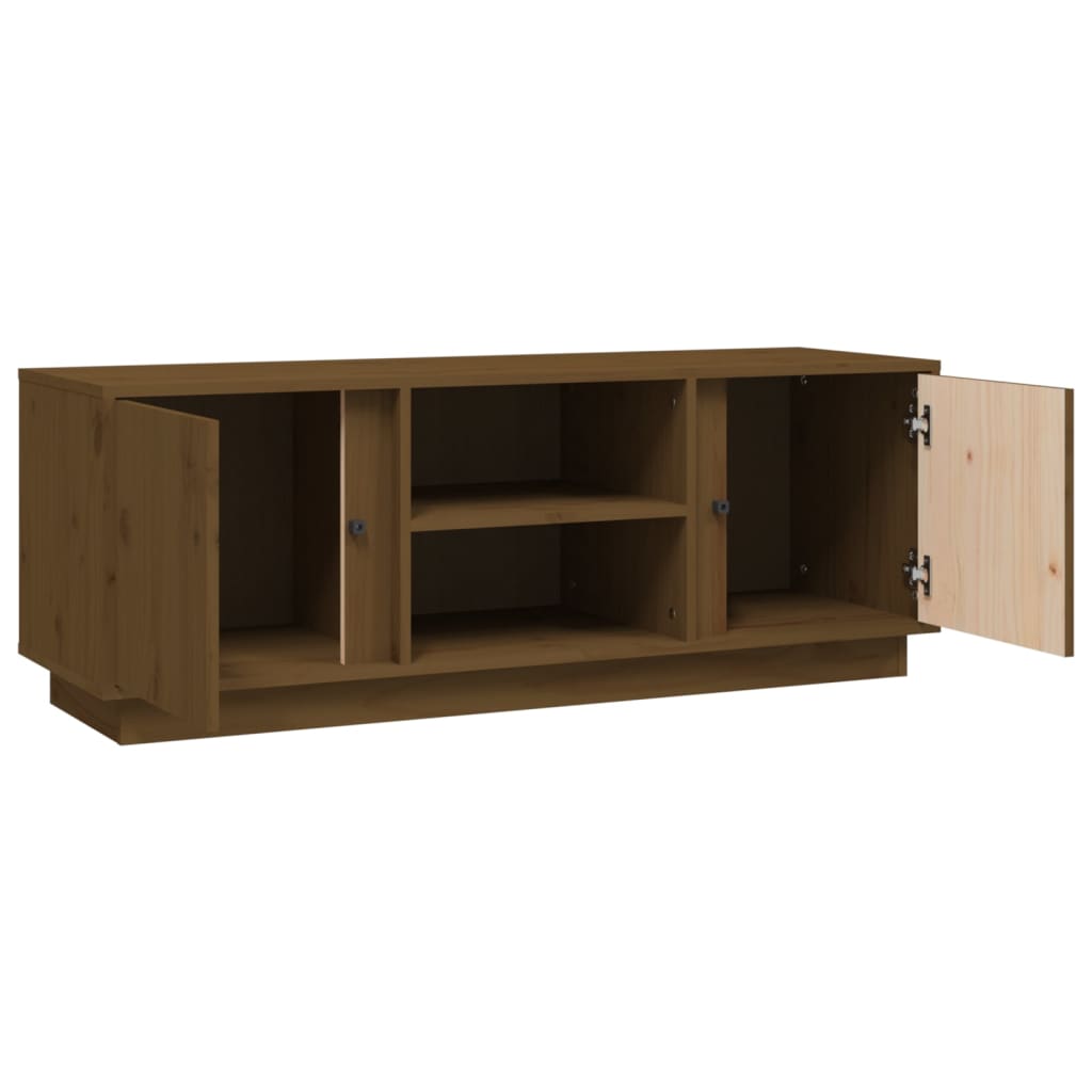 TV-taso hunajanruskea 110x35x40,5 cm täysi mänty - Sisustajankoti.fi