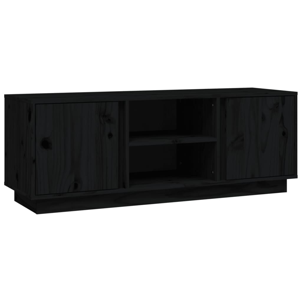 TV-taso musta 110x35x40,5 cm täysi mänty - Sisustajankoti.fi