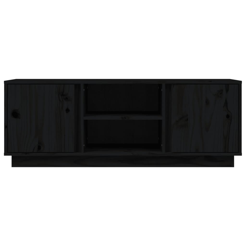 TV-taso musta 110x35x40,5 cm täysi mänty - Sisustajankoti.fi