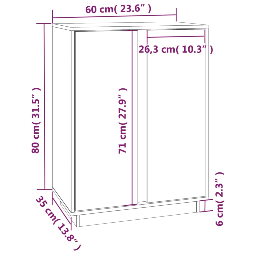 Senkki 60x35x80 cm täysi mänty - Sisustajankoti.fi