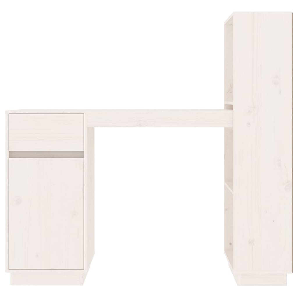 Työpöytä valkoinen 110x53x117 cm täysi mänty - Sisustajankoti.fi