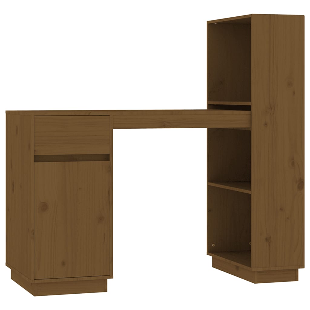 Työpöytä hunajanruskea 110x53x117 cm täysi mänty - Sisustajankoti.fi