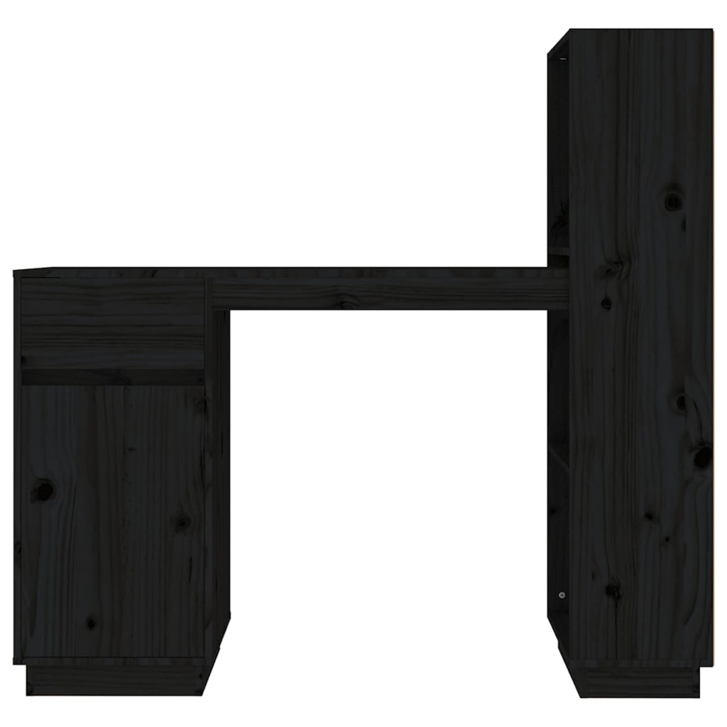 Työpöytä musta 110x53x117 cm täysi mänty - Sisustajankoti.fi