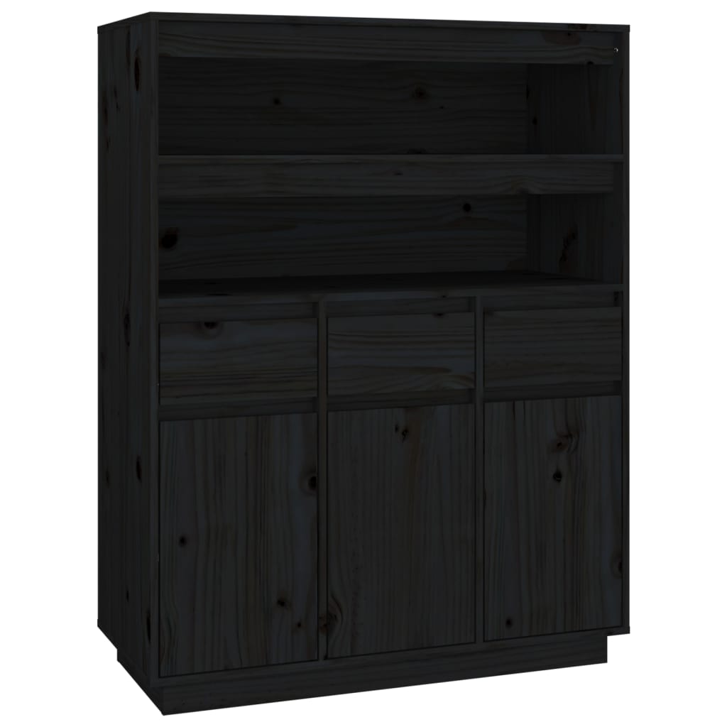Kaappi musta 89x40x116,5 cm täysi mänty - Sisustajankoti.fi