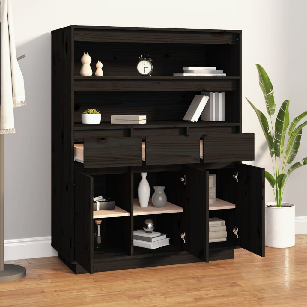 Kaappi musta 89x40x116,5 cm täysi mänty - Sisustajankoti.fi