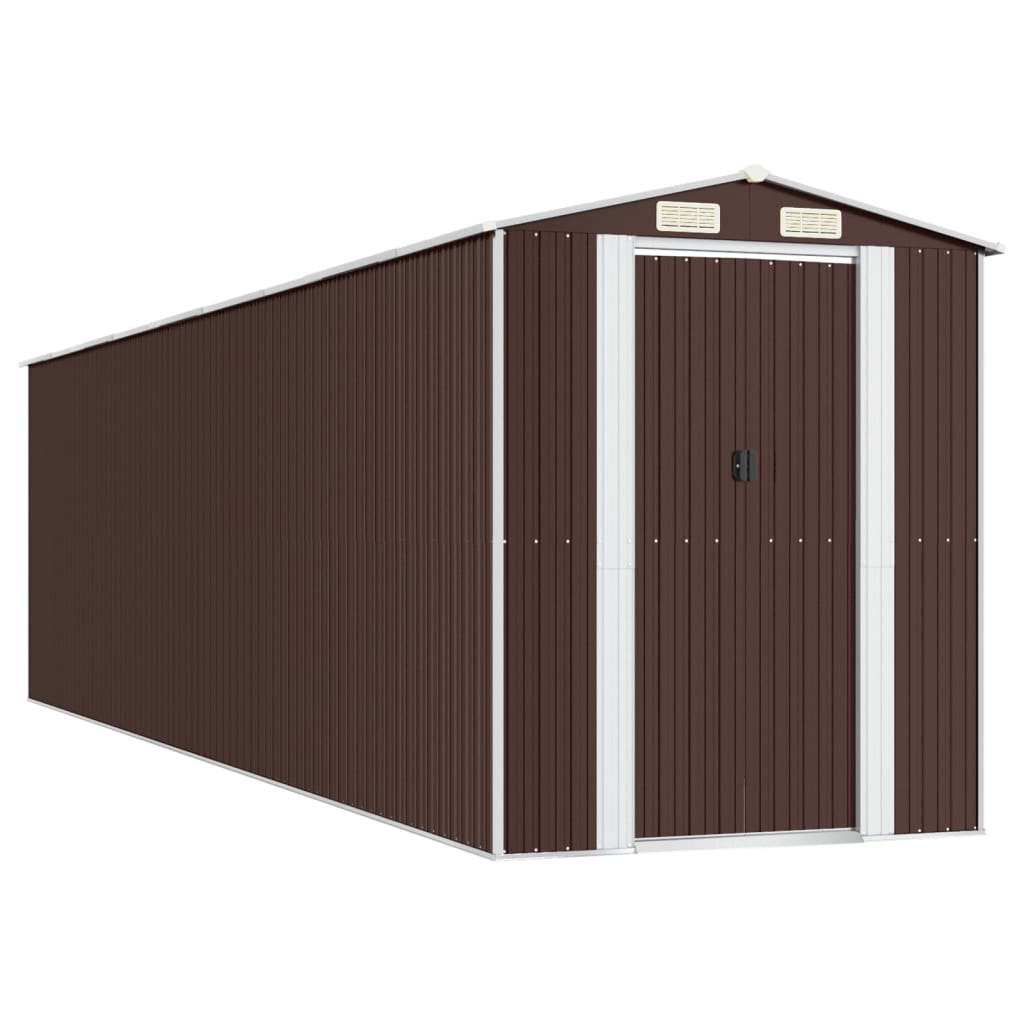 Puutarhavaja tummanruskea 192x772x223 cm galvanoitu teräs - Sisustajankoti.fi