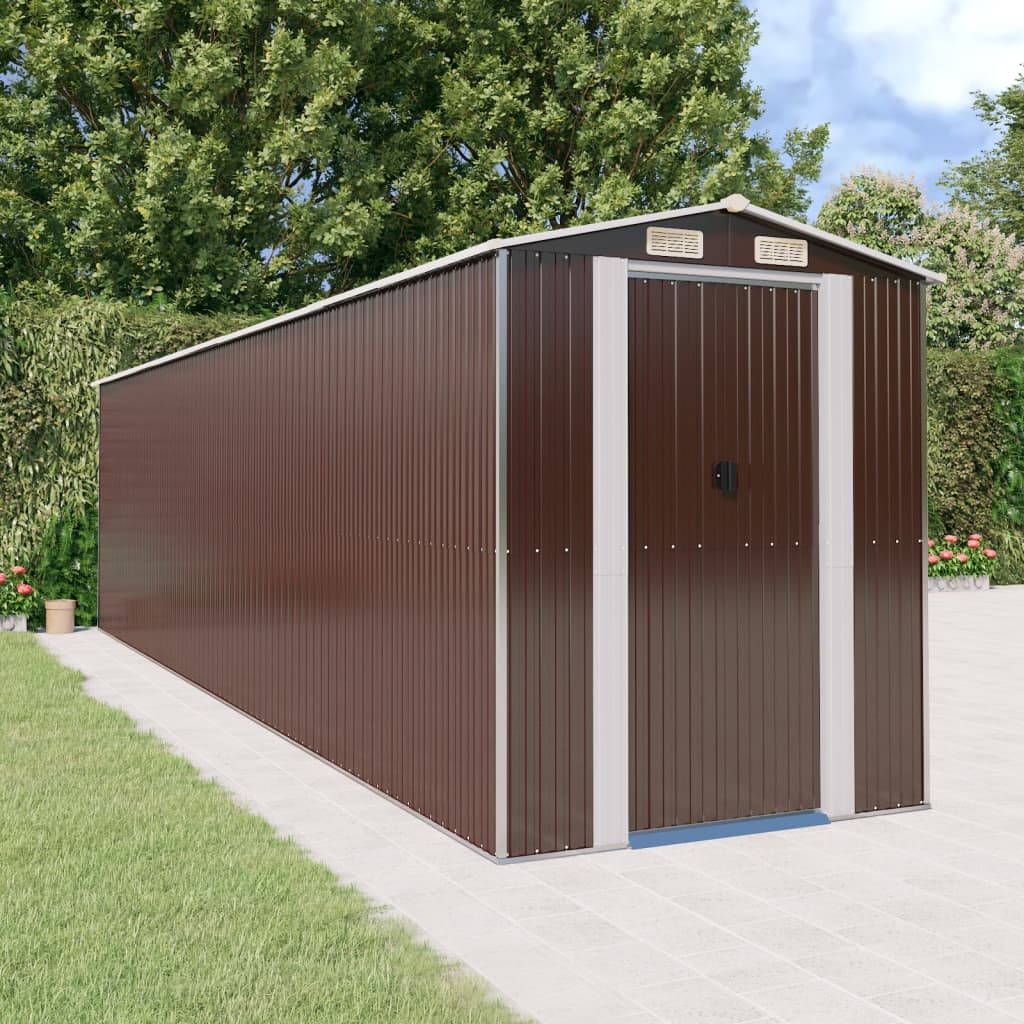 Puutarhavaja tummanruskea 192x772x223 cm galvanoitu teräs - Sisustajankoti.fi