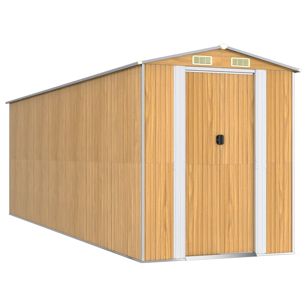 Puutarhavaja vaaleanruskea 192x606x223 cm galvanoitu teräs - Sisustajankoti.fi