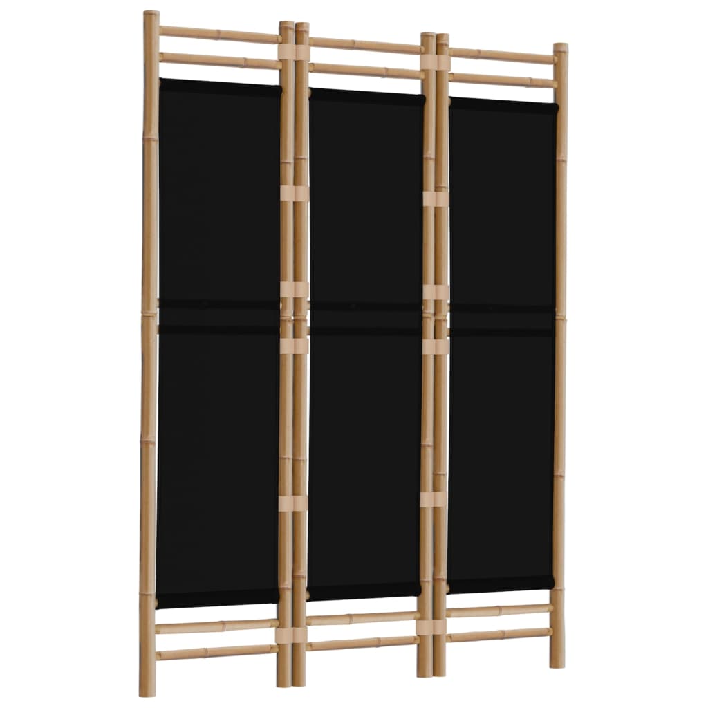 Kokoontaitettava tilanjakaja 3 paneelia 120 cm bambu ja kangas - Sisustajankoti.fi