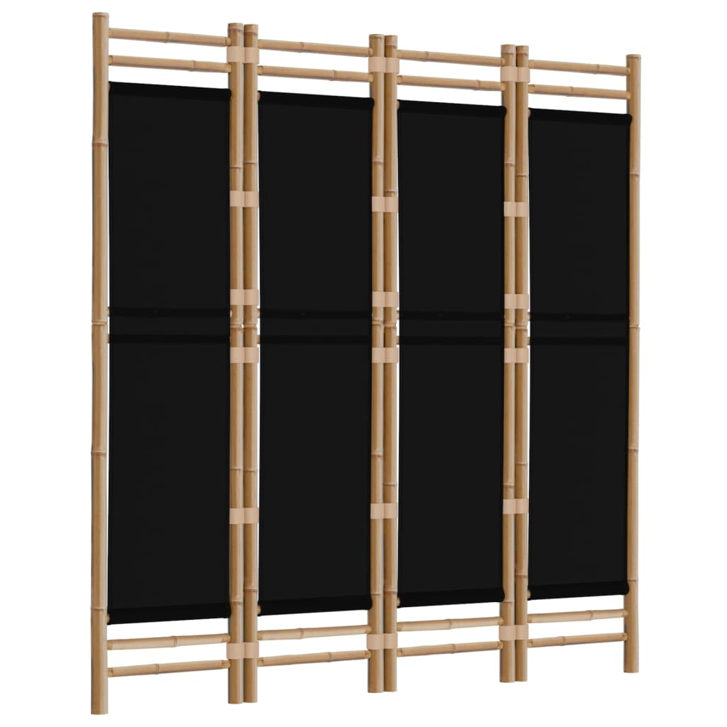 Kokoontaitettava tilanjakaja 4 paneelia 160 cm bambu ja kangas - Sisustajankoti.fi