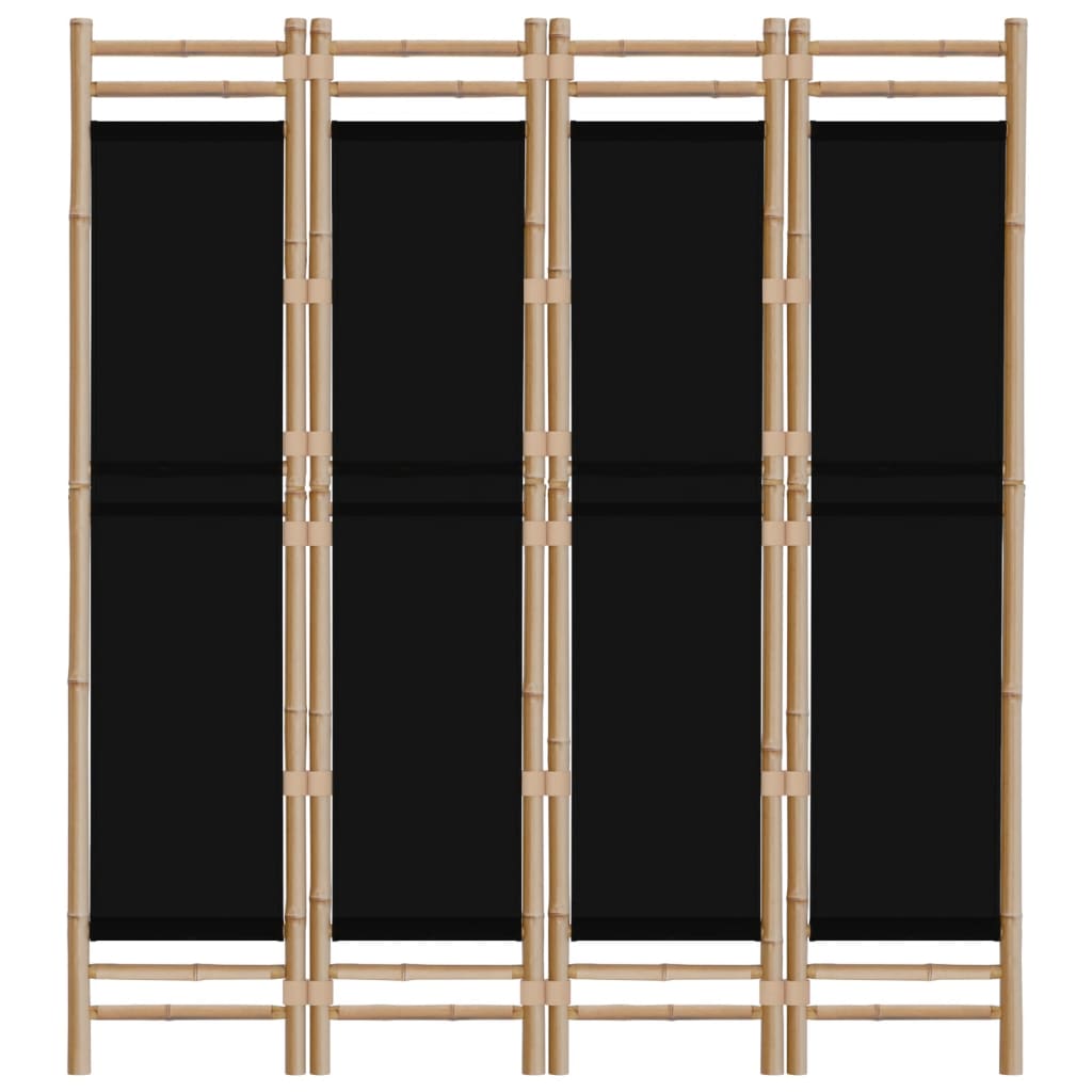 Kokoontaitettava tilanjakaja 4 paneelia 160 cm bambu ja kangas - Sisustajankoti.fi