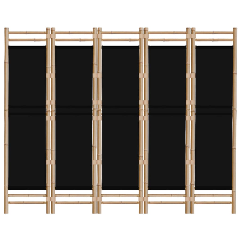 Kokoontaitettava tilanjakaja 5 paneelia 200 cm bambu ja kangas - Sisustajankoti.fi