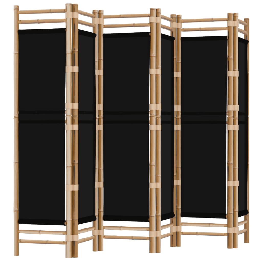 Kokoontaitettava tilanjakaja 6 paneelia 240 cm bambu ja kangas - Sisustajankoti.fi