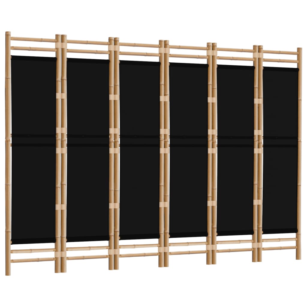 Kokoontaitettava tilanjakaja 6 paneelia 240 cm bambu ja kangas - Sisustajankoti.fi