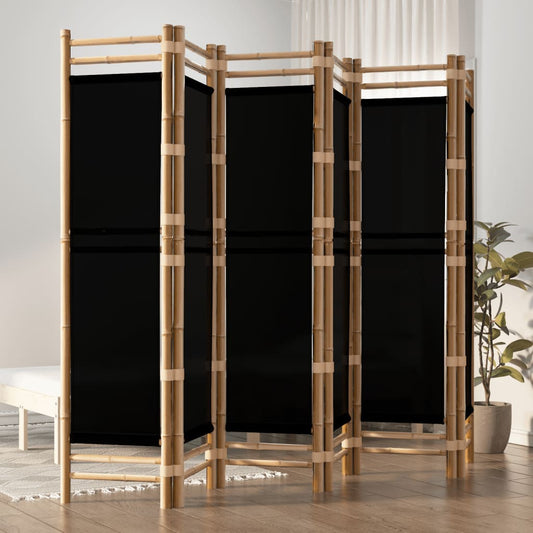 Kokoontaitettava tilanjakaja 6 paneelia 240 cm bambu ja kangas - Sisustajankoti.fi