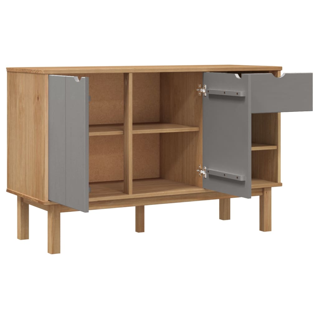 Senkki OTTA ruskea ja harmaa 114x43x73,5 cm täysi mänty - Sisustajankoti.fi