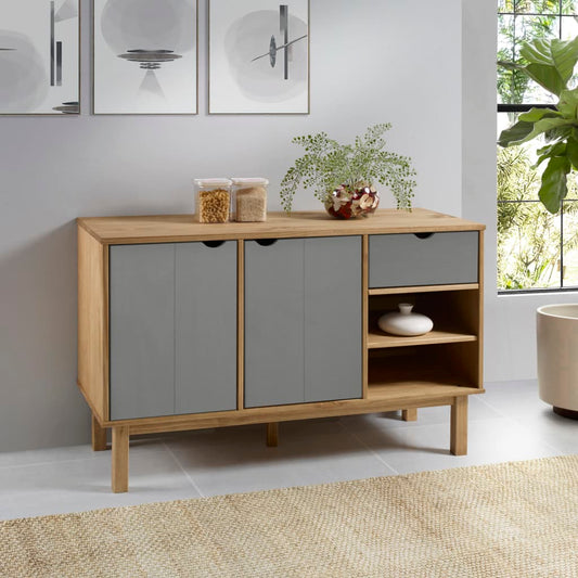Senkki OTTA ruskea ja harmaa 114x43x73,5 cm täysi mänty - Sisustajankoti.fi