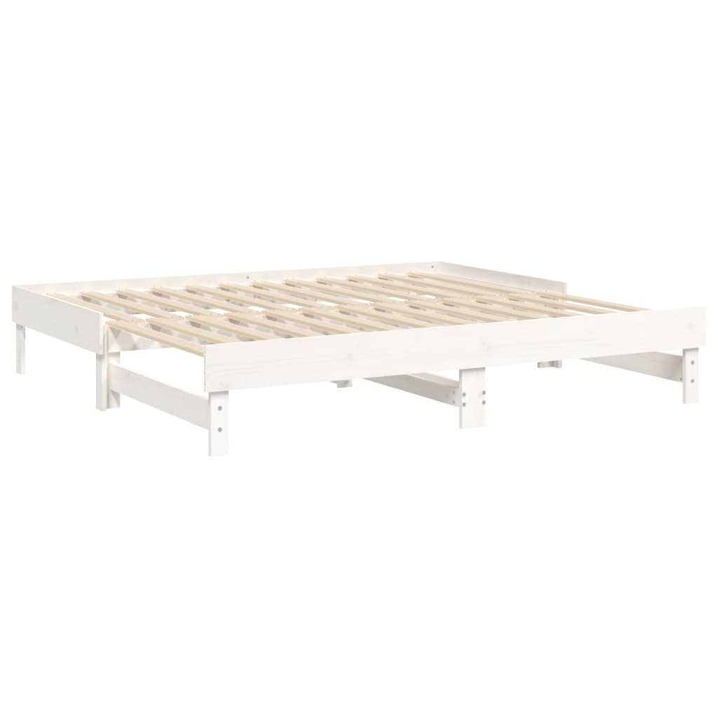 Sohvasänky ulosvedettävä valkoinen 2x (75x190) cm täysi mänty - Sisustajankoti.fi