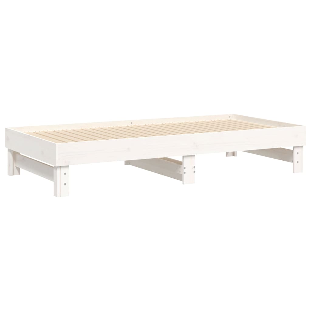 Sohvasänky ulosvedettävä valkoinen 2x (75x190) cm täysi mänty - Sisustajankoti.fi
