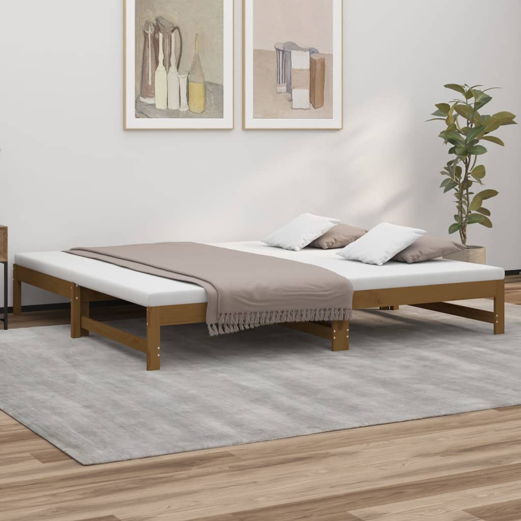 Sohvasänky ulosvedettävä hunajanrusk. 2x(80x200) cm täysi mänty - Sisustajankoti.fi