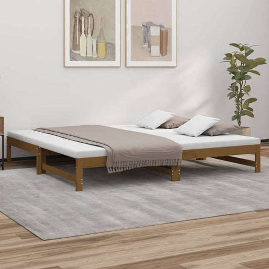 Sohvasänky ulosvedettävä hunajanrusk. 2x(80x200) cm täysi mänty - Sisustajankoti.fi