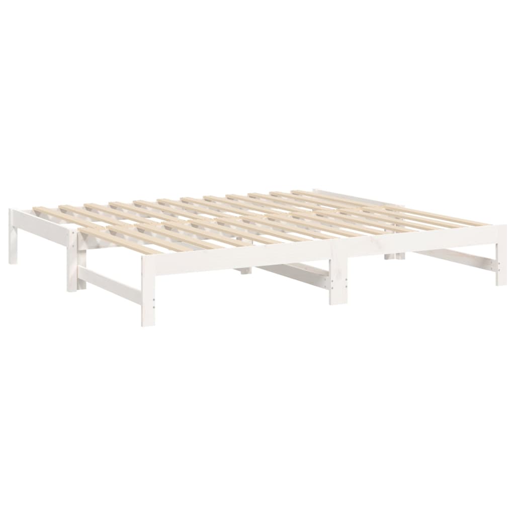 Sohvasänky ulosvedettävä valkoinen 2x (75x190) cm täysi mänty - Sisustajankoti.fi