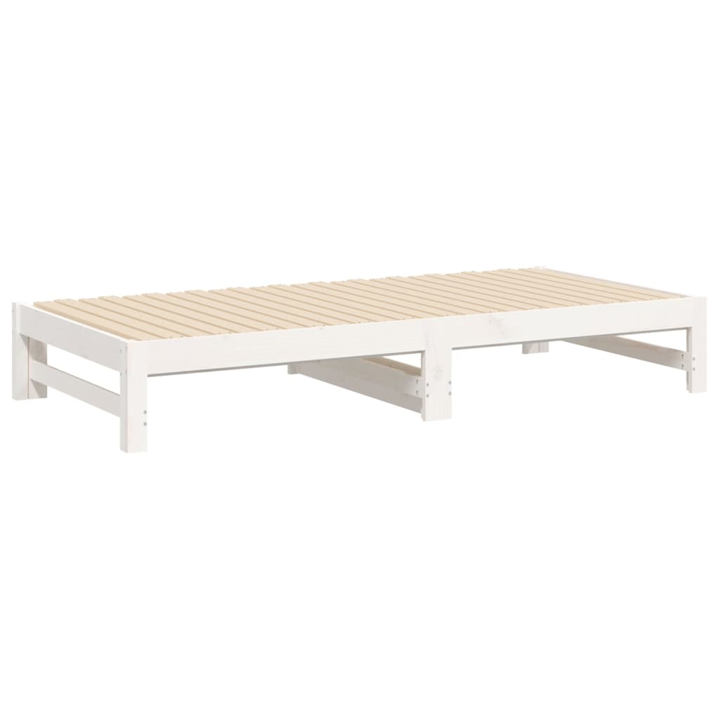 Sohvasänky ulosvedettävä valkoinen 2x (75x190) cm täysi mänty - Sisustajankoti.fi