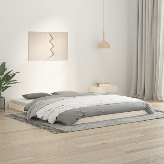 Sängynrunko valkoinen 150x200 cm täysi mänty 5FT King Size - Sisustajankoti.fi