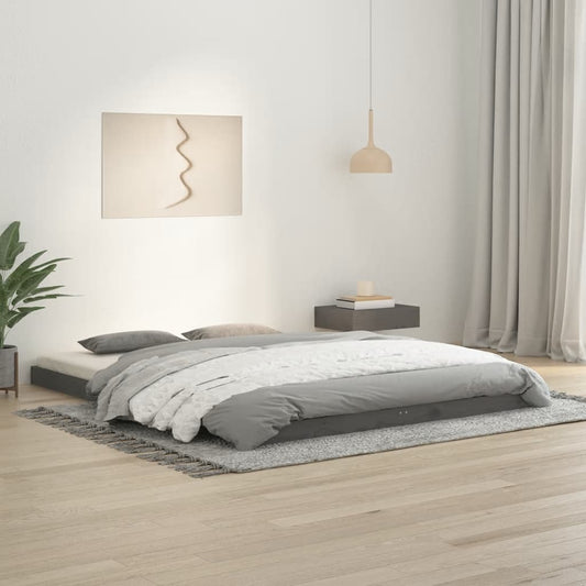 Sängynrunko harmaa 150x200 cm täysi mänty 5FT King Size - Sisustajankoti.fi