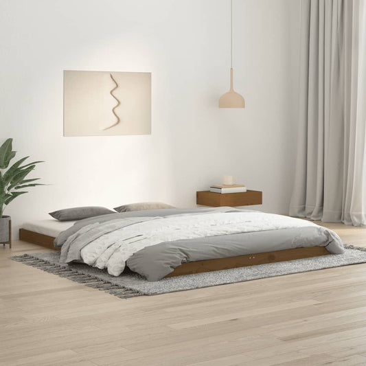 Sängynrunko hunajanruskea 150x200 cm täysi mänty 5FT King Size - Sisustajankoti.fi