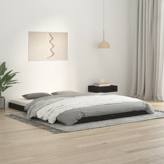 Sängynrunko musta 150x200 cm täysi mänty 5FT King Size - Sisustajankoti.fi