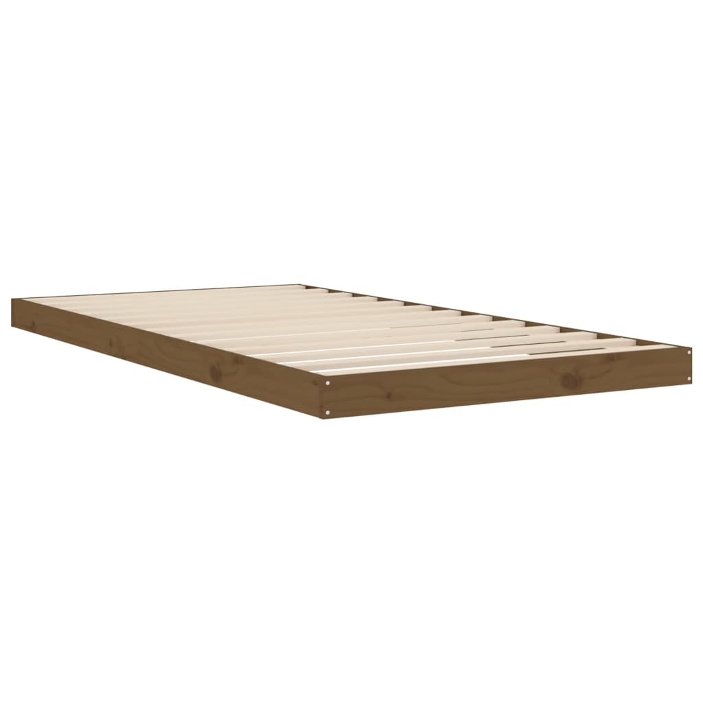 Sängynrunko hunajanruskea 100x200 cm täysi mänty - Sisustajankoti.fi