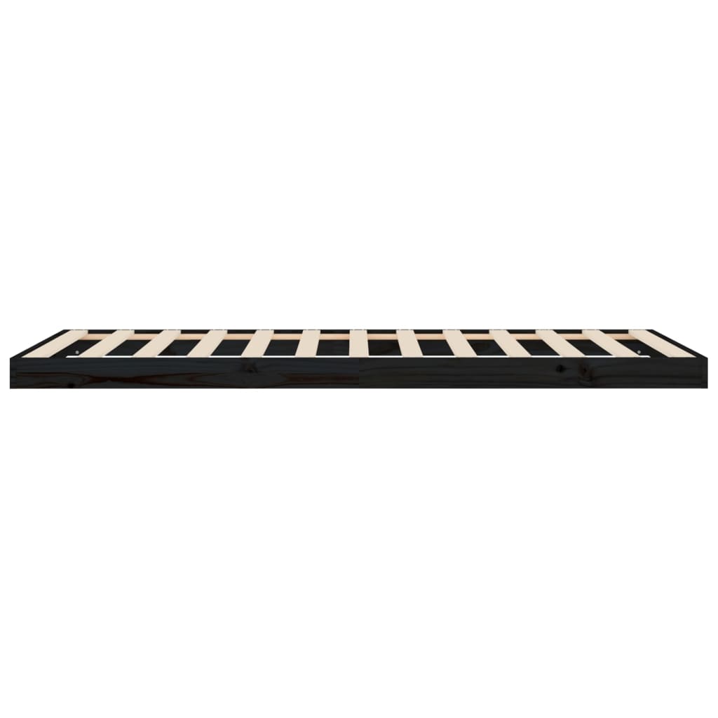 Sängynrunko musta 90x200 cm täysi mänty - Sisustajankoti.fi