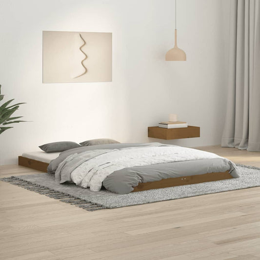 Sängynrunko hunajanruskea 120x190 cm täysi puu 4FT Small Double - Sisustajankoti.fi