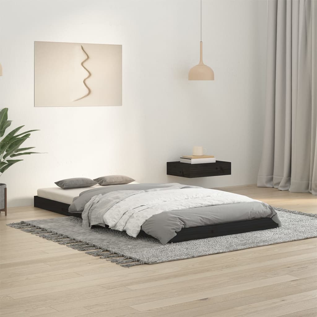Sängynrunko musta 90x190 cm täysi mänty 3FT Single - Sisustajankoti.fi