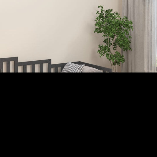 Sängynrunko harmaa 100x200 cm täysi mänty - Sisustajankoti.fi