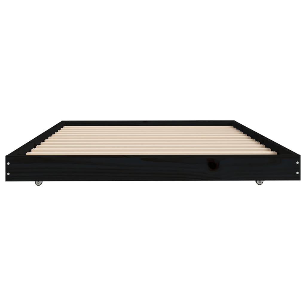 Sängynrunko musta 80x200 cm täysi mänty - Sisustajankoti.fi